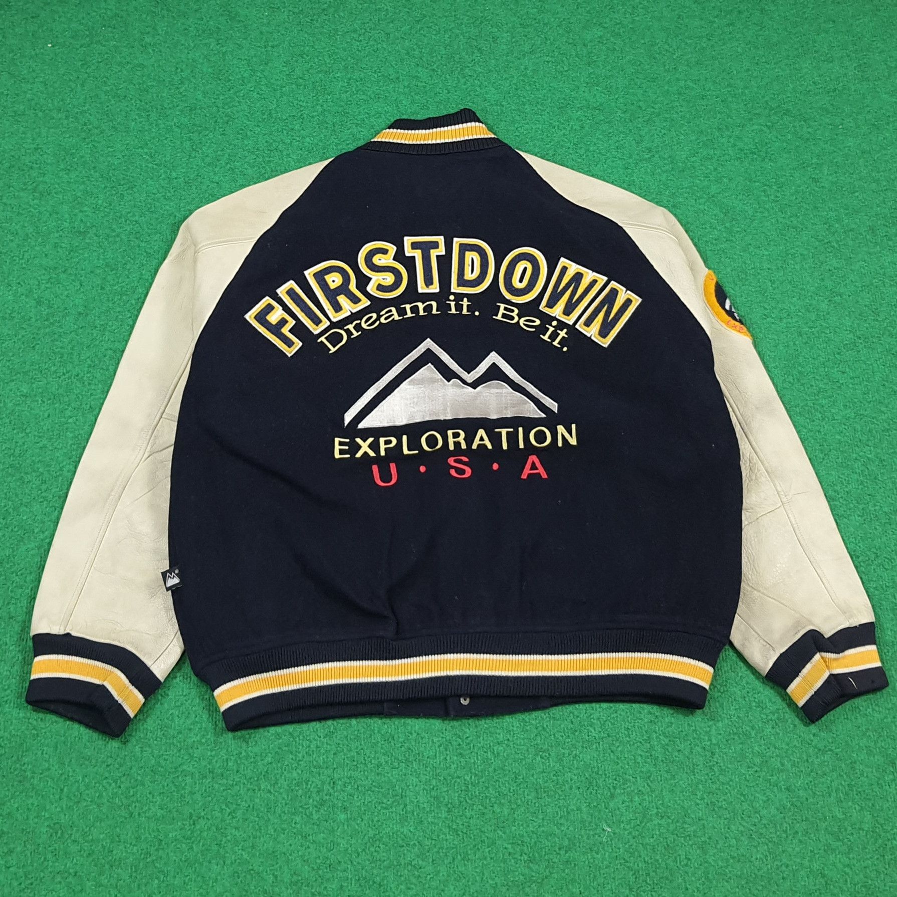 Vintage First Down Exploration USA Letterman Jacket C291N34