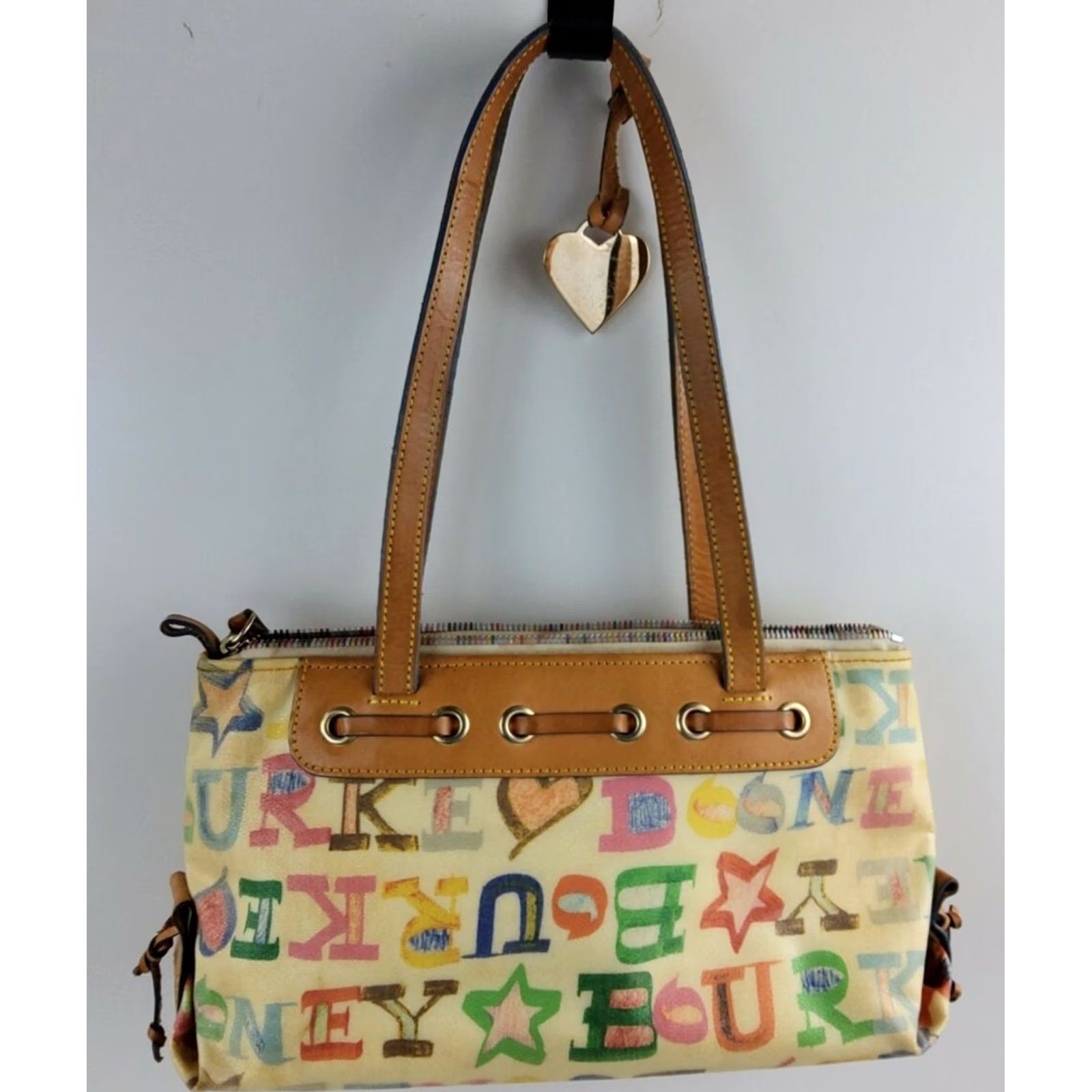 Dooney & Bourke Dooney & Bourke Coated Rainbow Doodle Graffiti Handbag Purse Tote Bag Womens Medium Multicolor Graffiti Dooney & Bourke Tote Bag Size M / US 6-8 / IT 42-44 - 2 Thumbnail