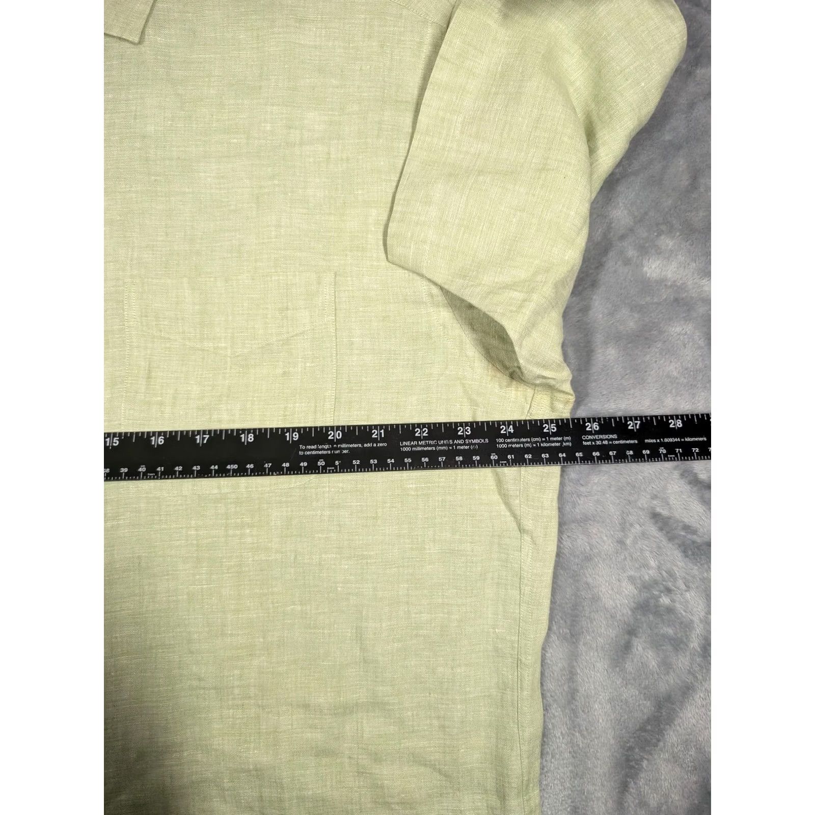 Brooks Brothers Brooks Brothers Shirt Mens L Green Solid Linen Short Sleeve Button Up Casual Size US L / EU 52-54 / 3 - 3 Thumbnail