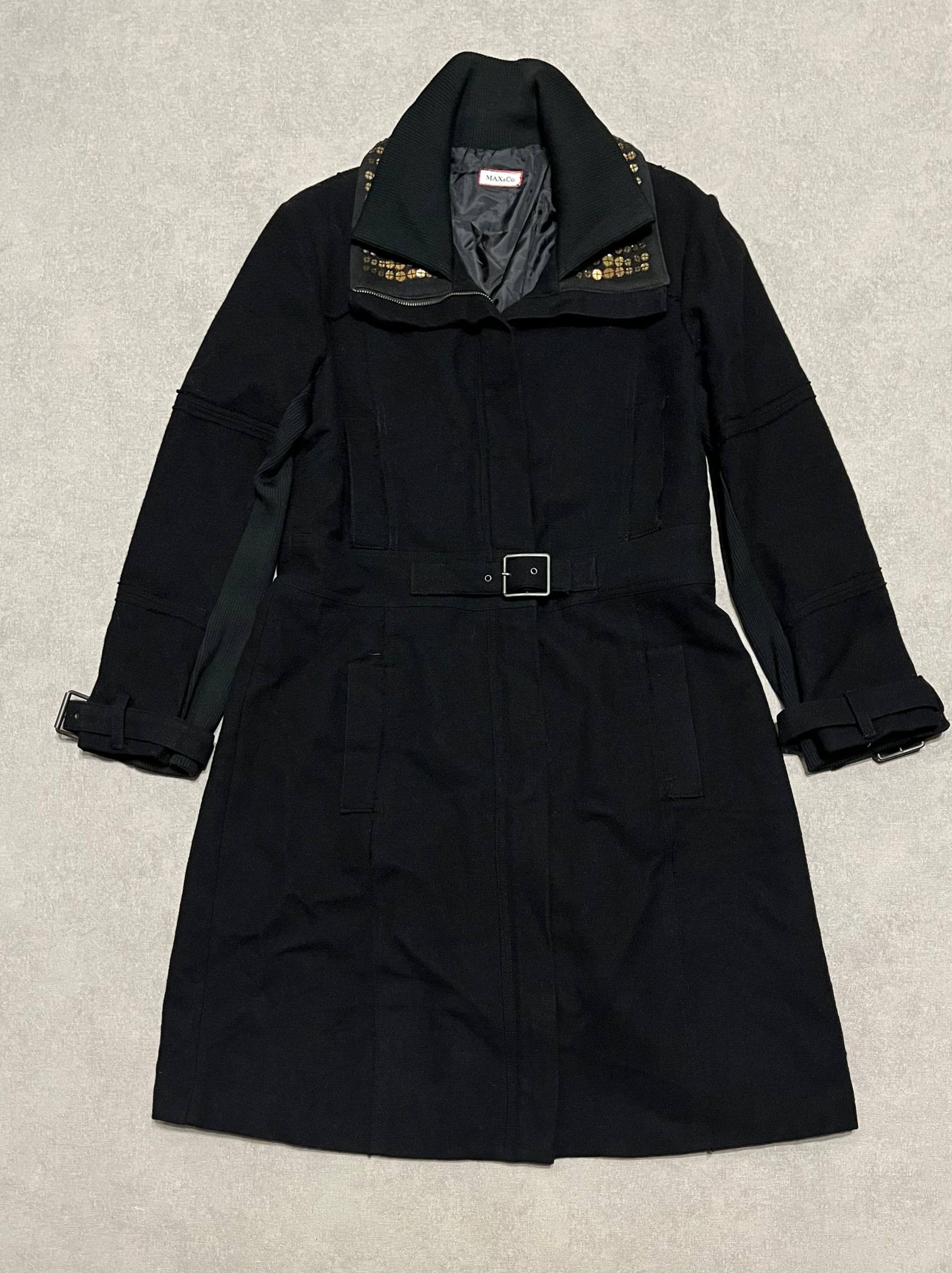 Rare Max&co. Women`s Wool Belted Coat Vintage Max Mara Sz 46
