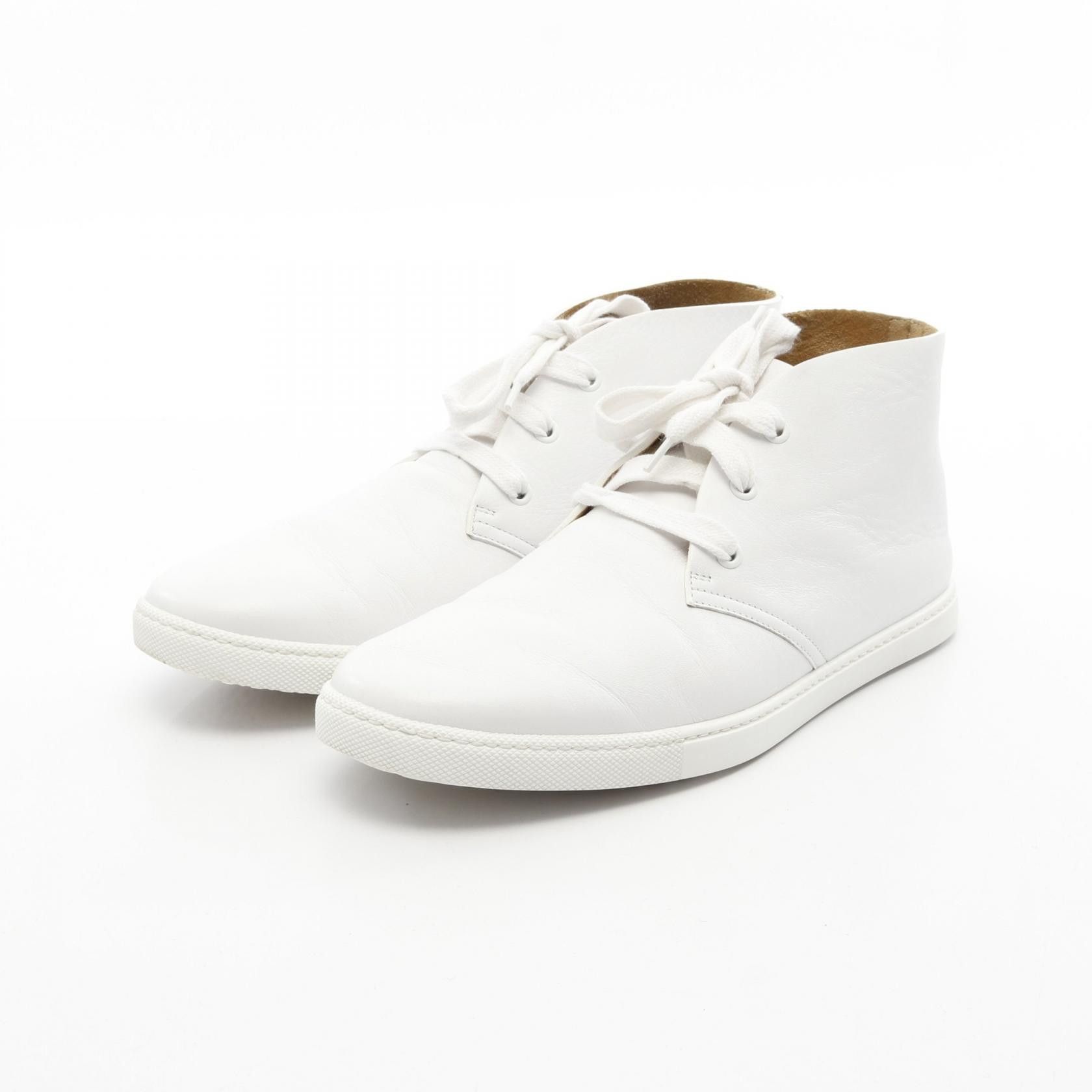 Hermes Hermes Ex-Libris Leather Sneakers Leather Shoes in White, Men's