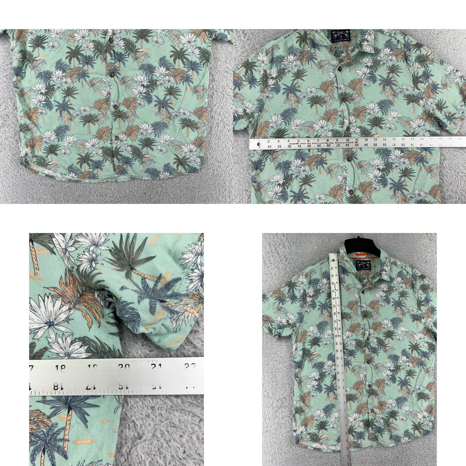 Vintage VINTAGE Denim & Flower Shirt Mens Medium Teal Palm Tree All Over Print Viscose Hawaiian Size US M / EU 48-50 / 2 - 8 Thumbnail