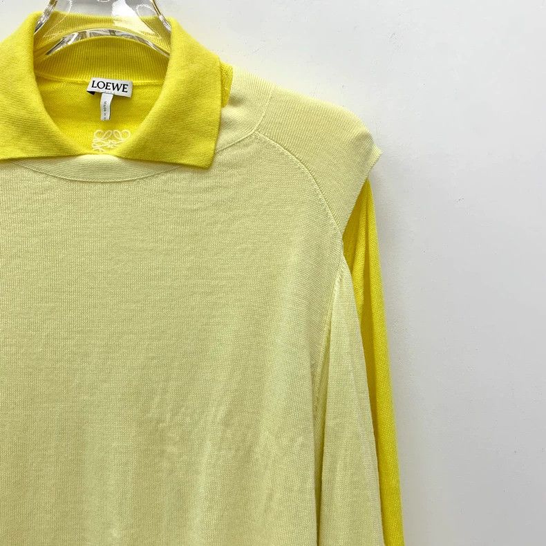 Loewe LOEWE Yellow logo embroidered patch wool lapel long sleeve Size M / US 6-8 / IT 42-44 - 3 Thumbnail