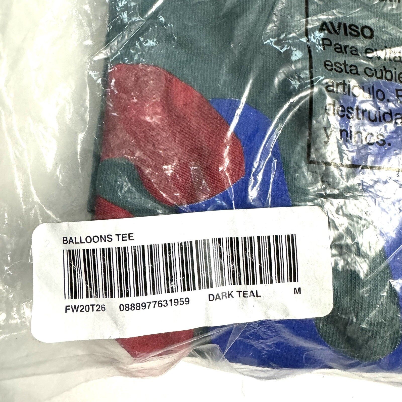 Supreme Supreme Balloons Tee Dark Teal T-Shirt Shirt Men’s Size US M / EU 48-50 / 2 - 4 Thumbnail