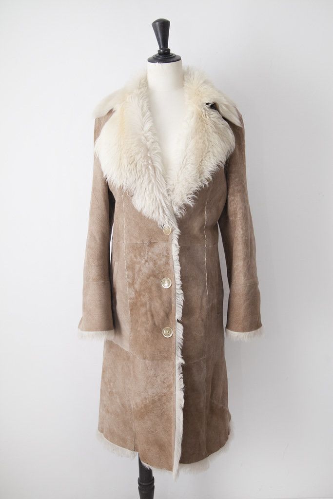 image of Gucci x Tom Ford 1990's Shearling Coat in Beige, Women's (Size Small)