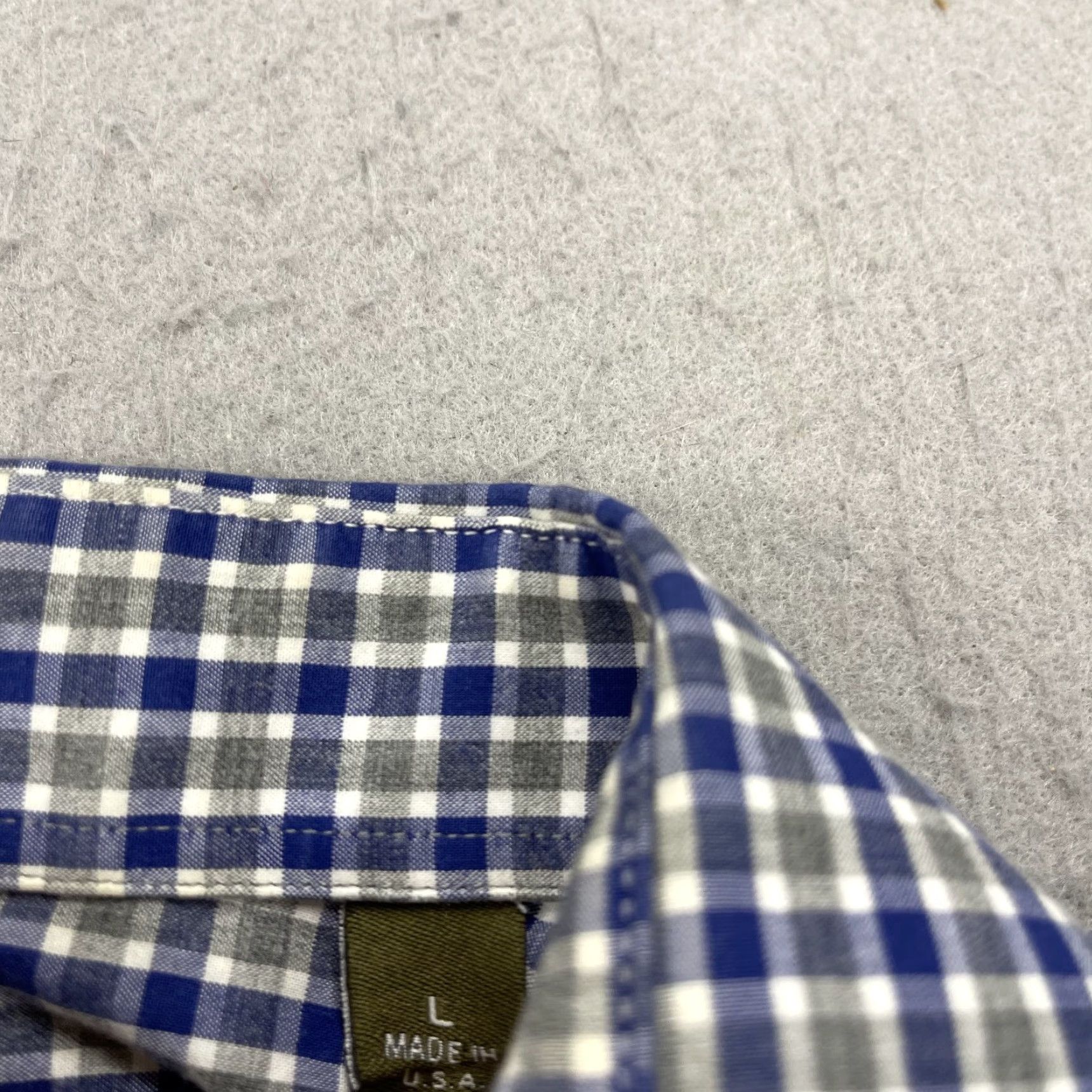 Vintage VINTAGE Gitman Bros Shirt Mens Large Blue Gray Check Haberdash Cotton Made USA Size US L / EU 52-54 / 3 - 4 Thumbnail