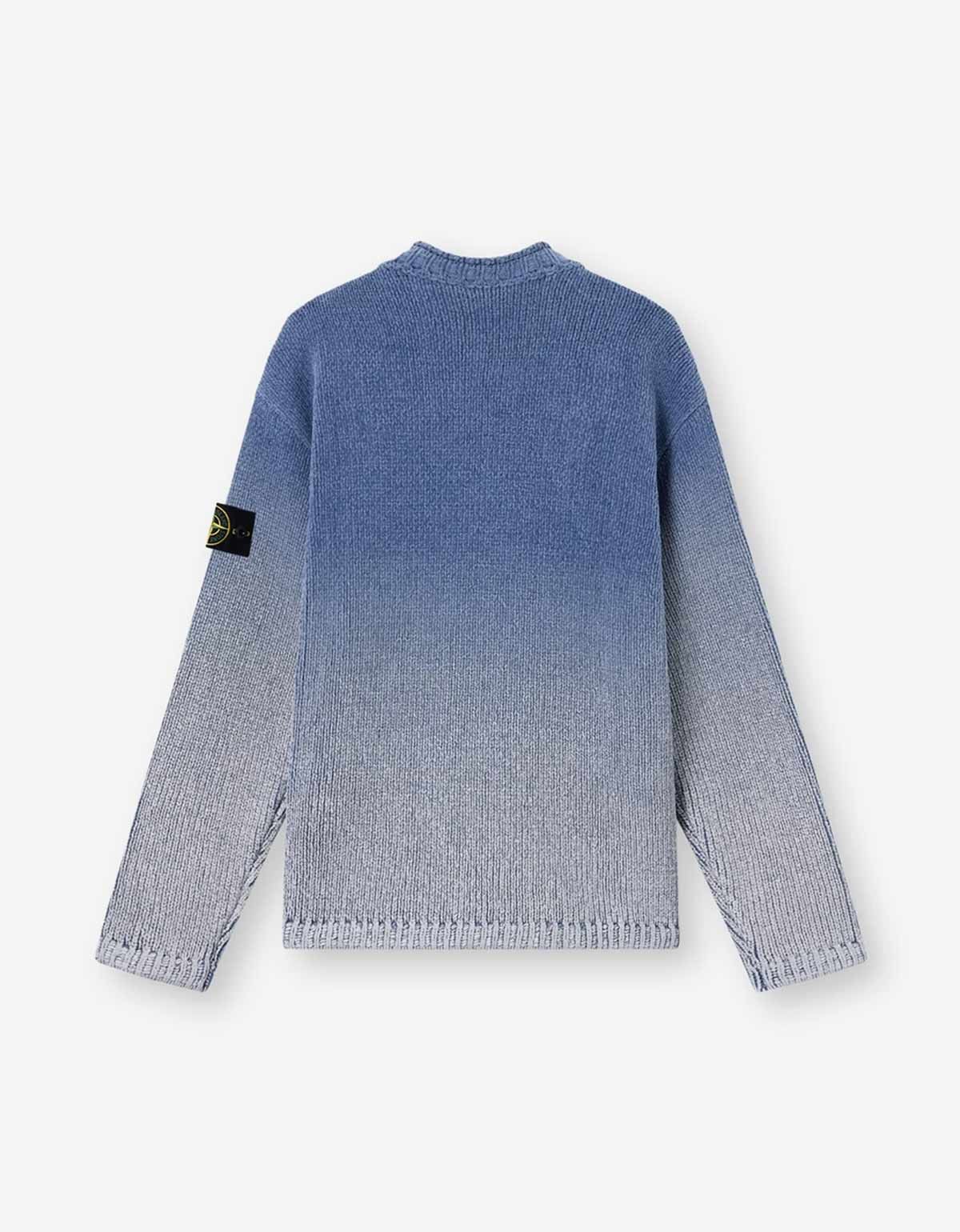 Stone Island Stone Island Blue Chenille Degrade Print Sweater Size US M / EU 48-50 / 2 - 2 Thumbnail
