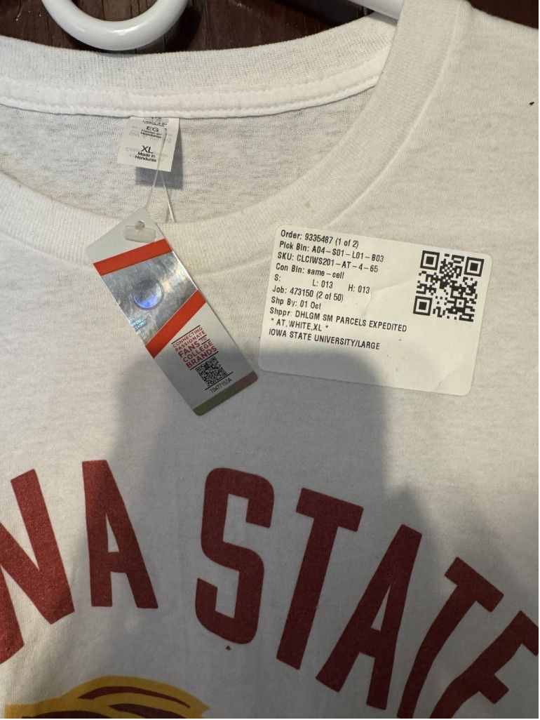 The Unbranded Brand Iowa State Cyclones S/S T-Shirt White Men Sz XL New With Tag Size US XL / EU 56 / 4 - 3 Thumbnail