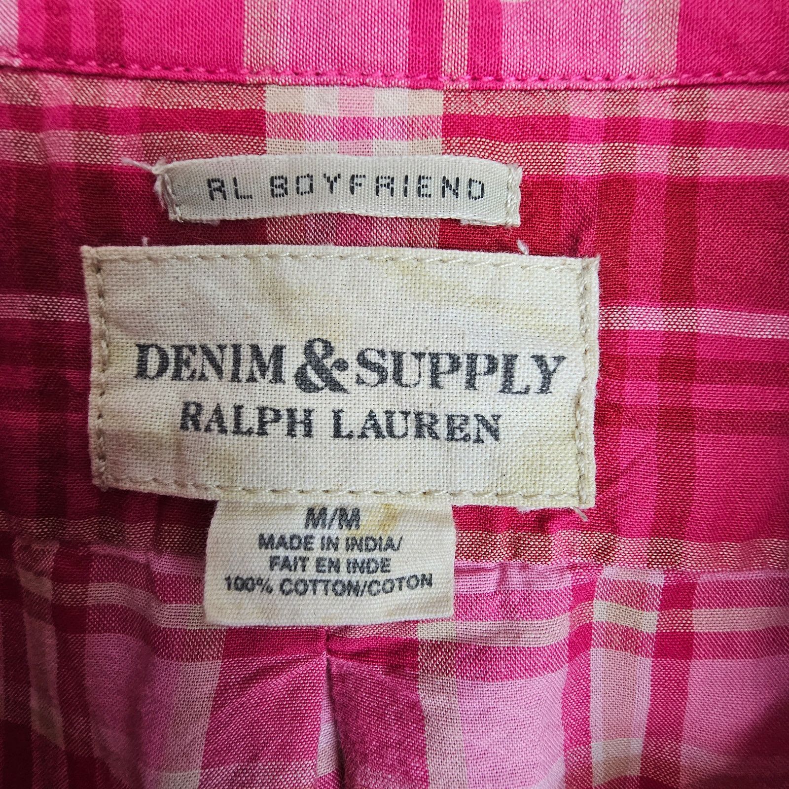 Denim & Supply Ralph Lauren Vintage Y2K Ralph Lauren Denim Supply Plaid Boyfriend Shirt Size US M / EU 48-50 / 2 - 6 Thumbnail