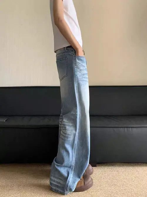 VIBE Vintage street wash baggy wide leg jeans Size US 34 / EU 50 - 3 Thumbnail