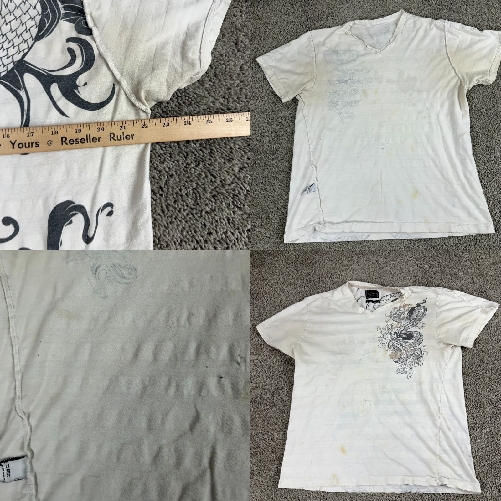 Ecko Unltd. Marc Ecko Shirt Mens XL White Gray Snake Reversible Print Size US XL / EU 56 / 4 - 8 Thumbnail