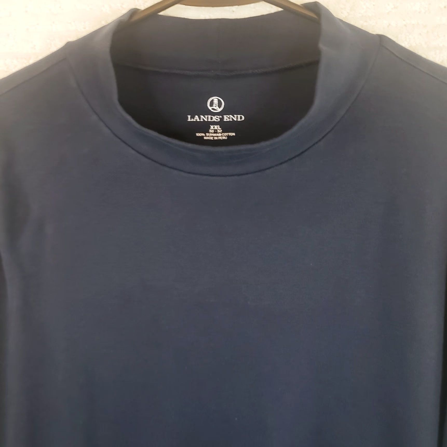 Lands' End Lands' End Super-T Shirt Men's XXL Black Supima Cotton Mock Neck Long Sleeve Shirt Size US XXL / EU 58 / 5 - 3 Thumbnail