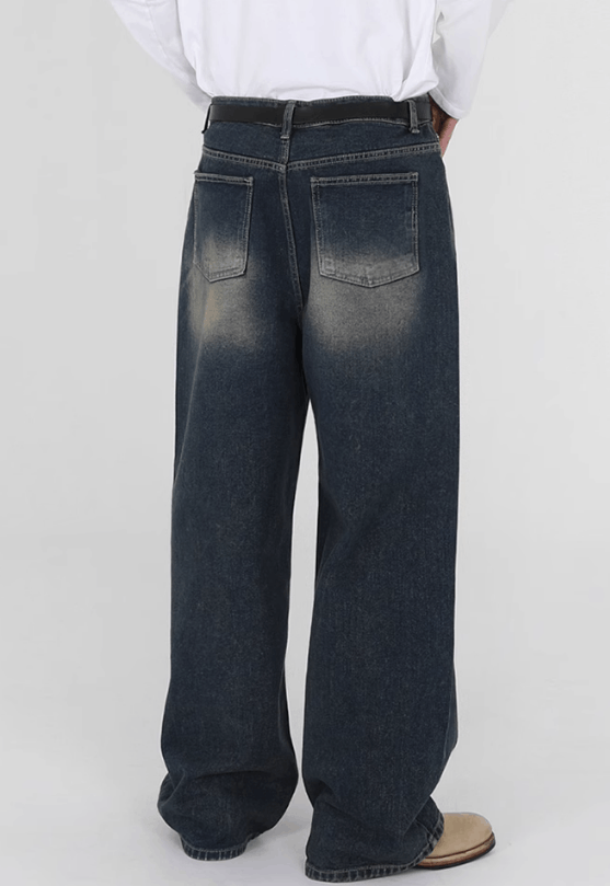 Japanese Brand × Jean Men's retro washed distressed straight jeans Size US 32 / EU 48 - 6 Thumbnail