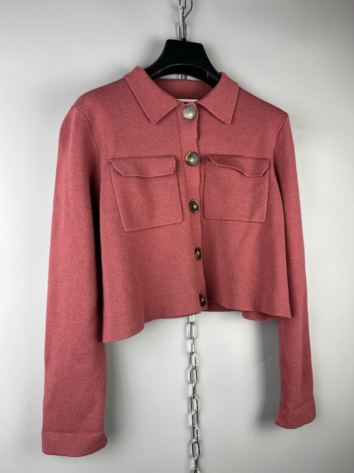 Sezane Sezane Womens Wool Knit Cropped Blazer Jacket Size XS / US 0-2 / IT 36-38 - 2 Thumbnail