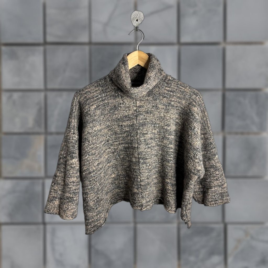 eskandar Eskandar Sweater Womens One Size Gray Merino Wool Turtleneck Oversized Knit Size ONE SIZE - 1 Thumbnail