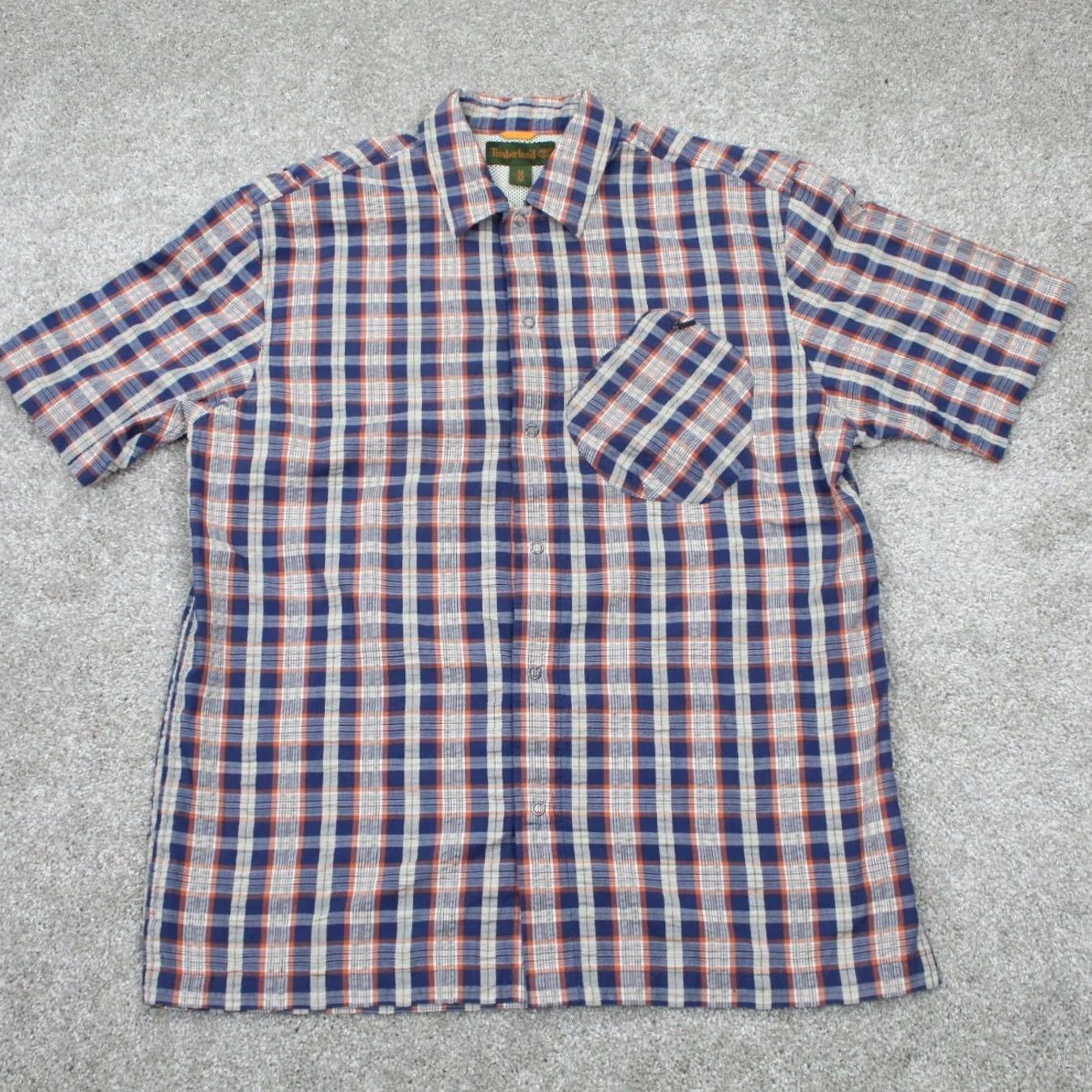 Timberland Timberland Button-Up Shirt Mens Medium Blue Plaid S/S Snap Button Casual Workwear Vintage No Size US M / EU 48-50 / 2 - 2 Thumbnail