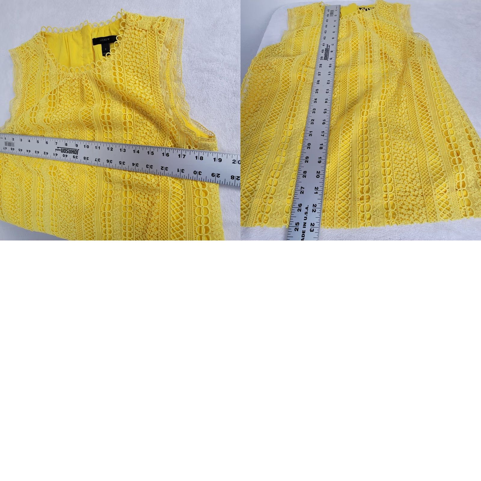 J.Crew J. Crew Blouse Size 8 Yellow Sleeveless Lace Top Round Neck Casual Lined Womens Size M / US 6-8 / IT 42-44 - 8 Thumbnail
