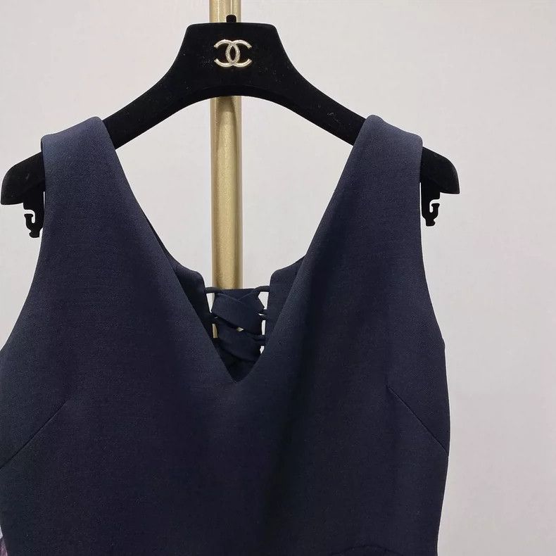 Dior Dior Dark blue V-neck dress Size S / US 4 / IT 40 - 3 Thumbnail