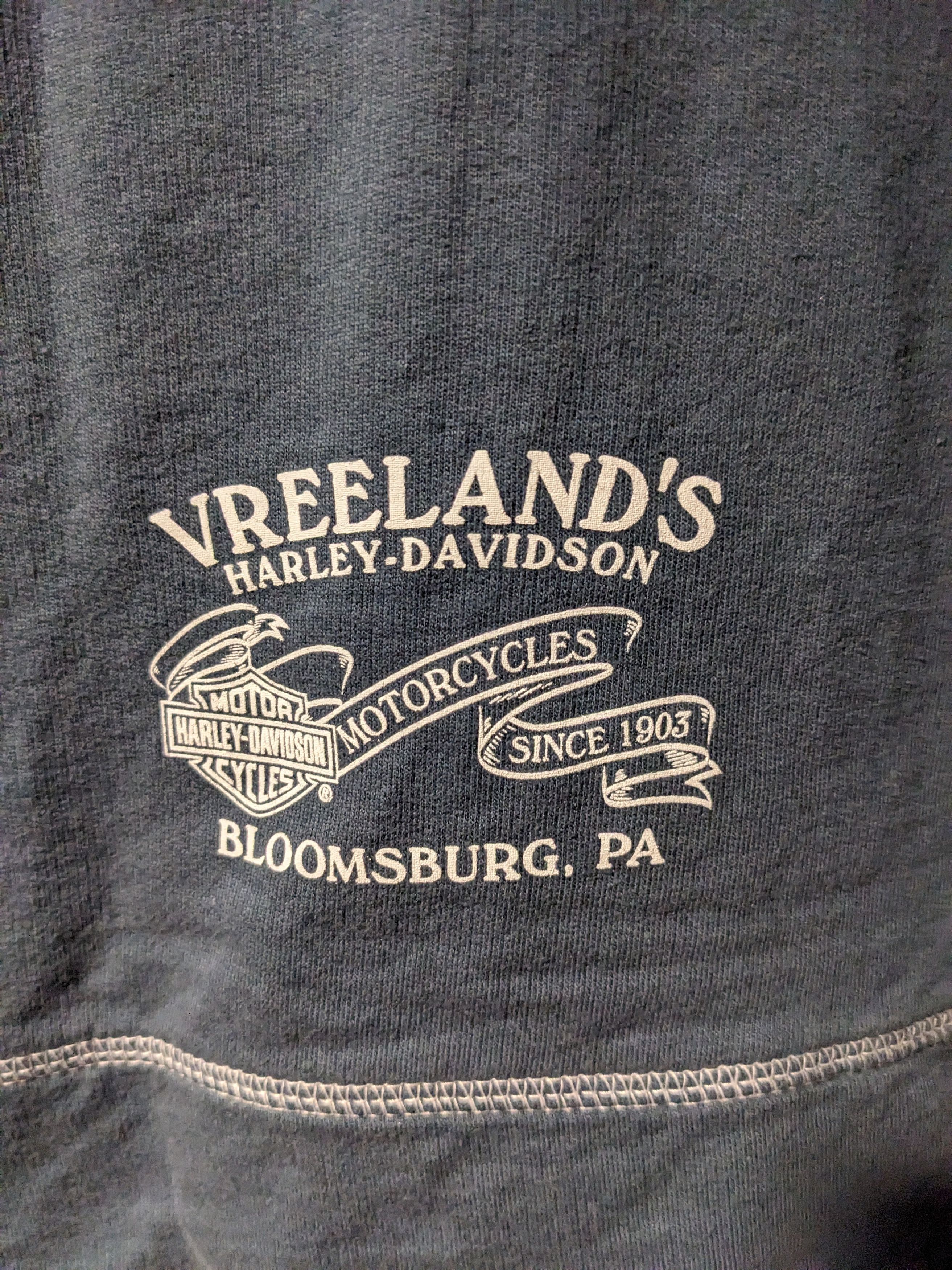Harley Davidson × Vintage Harley Davidson Motorcycle Womans Blue Large Full Zip Hoodie Size L / US 10 / IT 46 - 6 Thumbnail