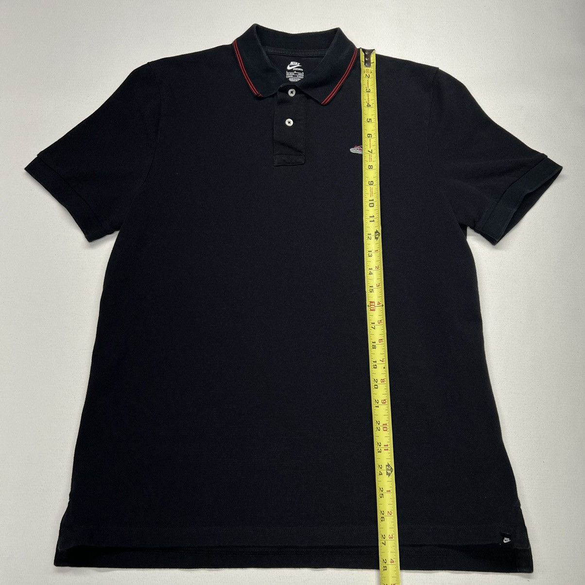 Nike × Vintage VTG Nike Polo Shirt Black Sportswear Air Max 90 Y2K Size US L / EU 52-54 / 3 - 14 Thumbnail