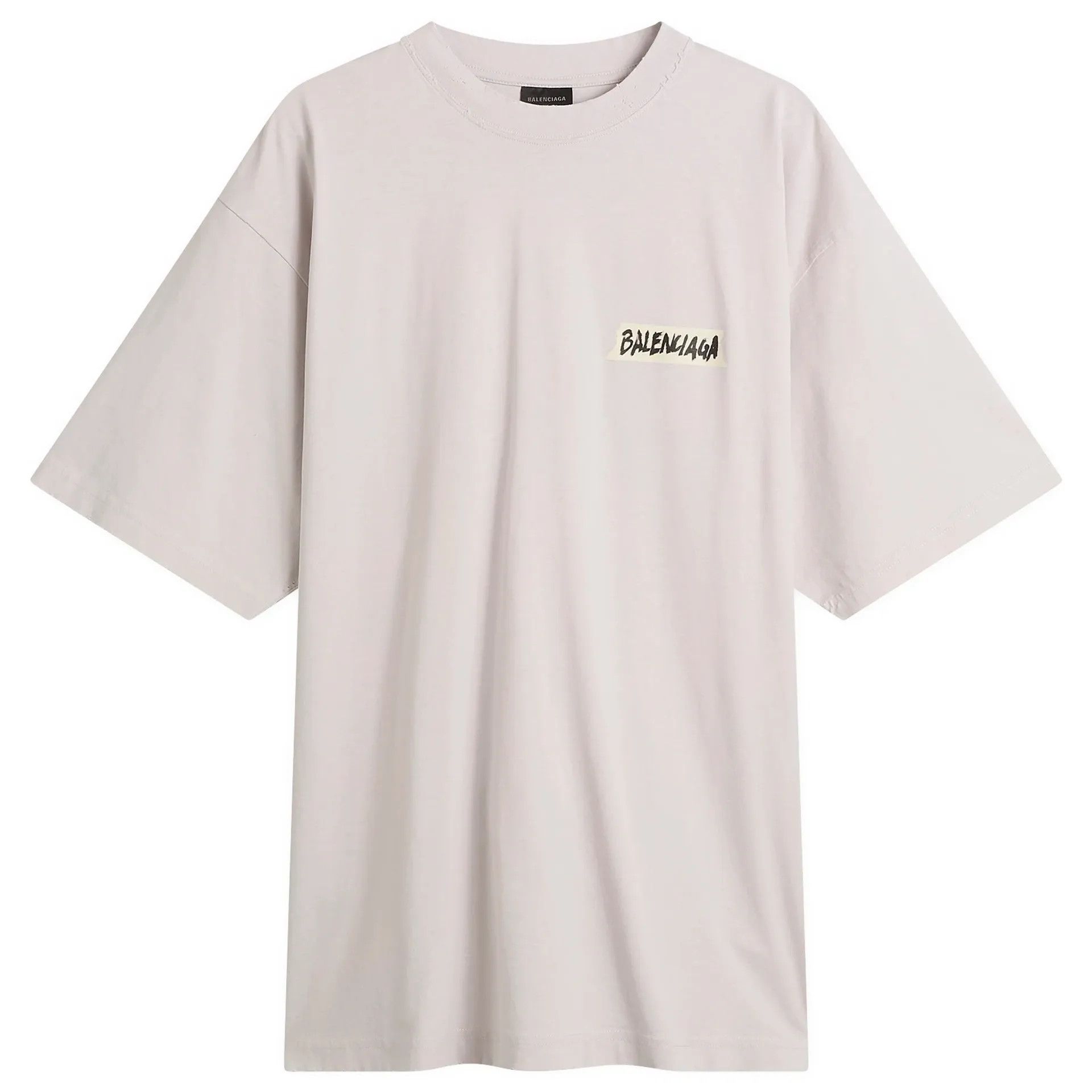 Balenciaga os11x0326 Masking Tape Jersey T-Shirt in Dirty White Size US XL / EU 56 / 4 - 1 Thumbnail