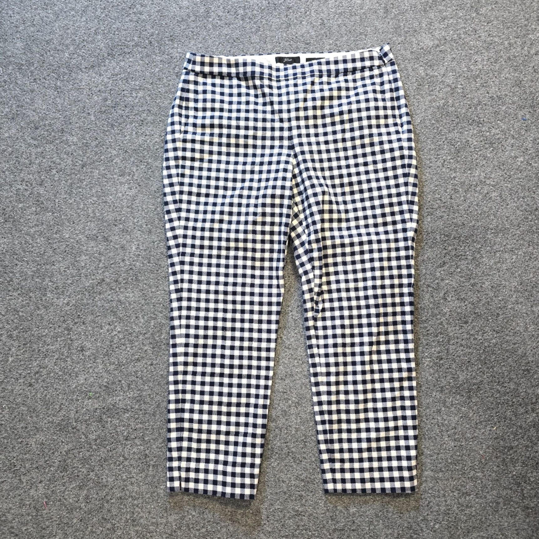 J.Crew J.CREW Pants Women Size 8P Petite Blue Gingham Plaid Tapered Martie Casual Preppy Pants Size 30" / US 8 / IT 44 - 2 Thumbnail