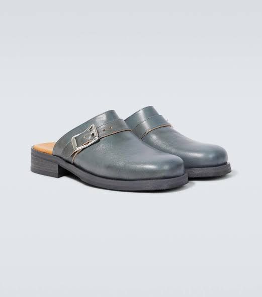 Our Legacy Our Legacy Camion Deep Sky Leather Mules - EU 44 Size US 10.5 / EU 43-44 - 1 Thumbnail