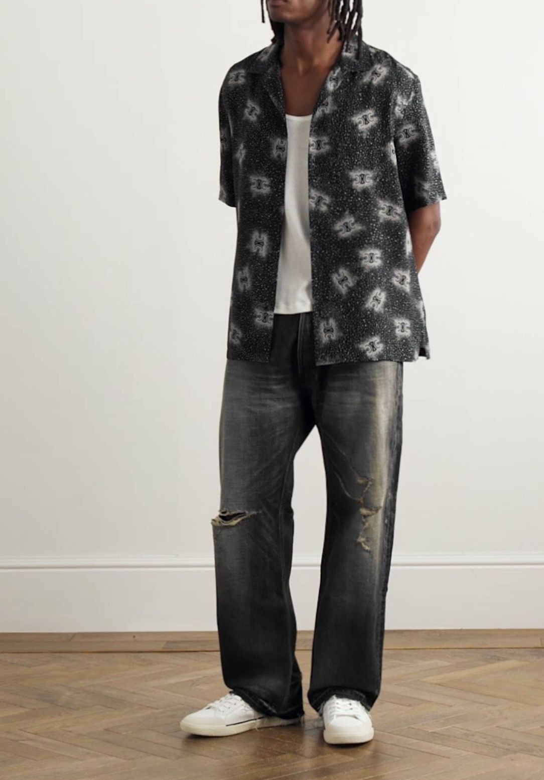 Celine $1.45k SS25 Celine 💯% silk Hawaiian shirt Hedi 39 sample Size US M / EU 48-50 / 2 - 11 Thumbnail