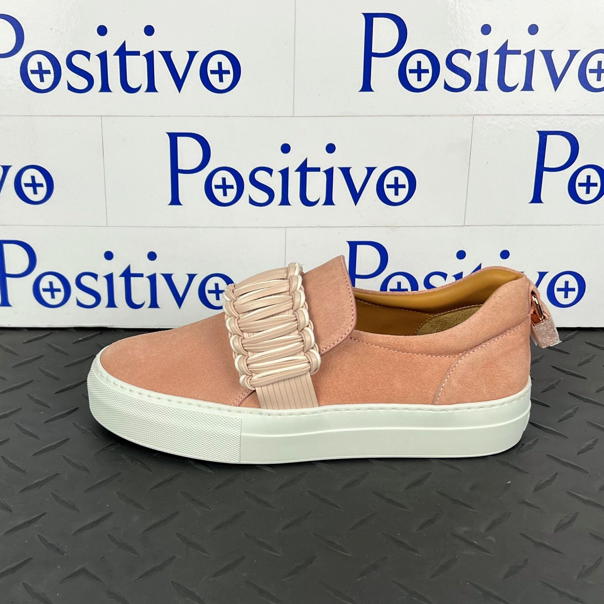 image of Buscemi Womens 40Mm Braid Pink Suede Sneakers Us 9 Sample