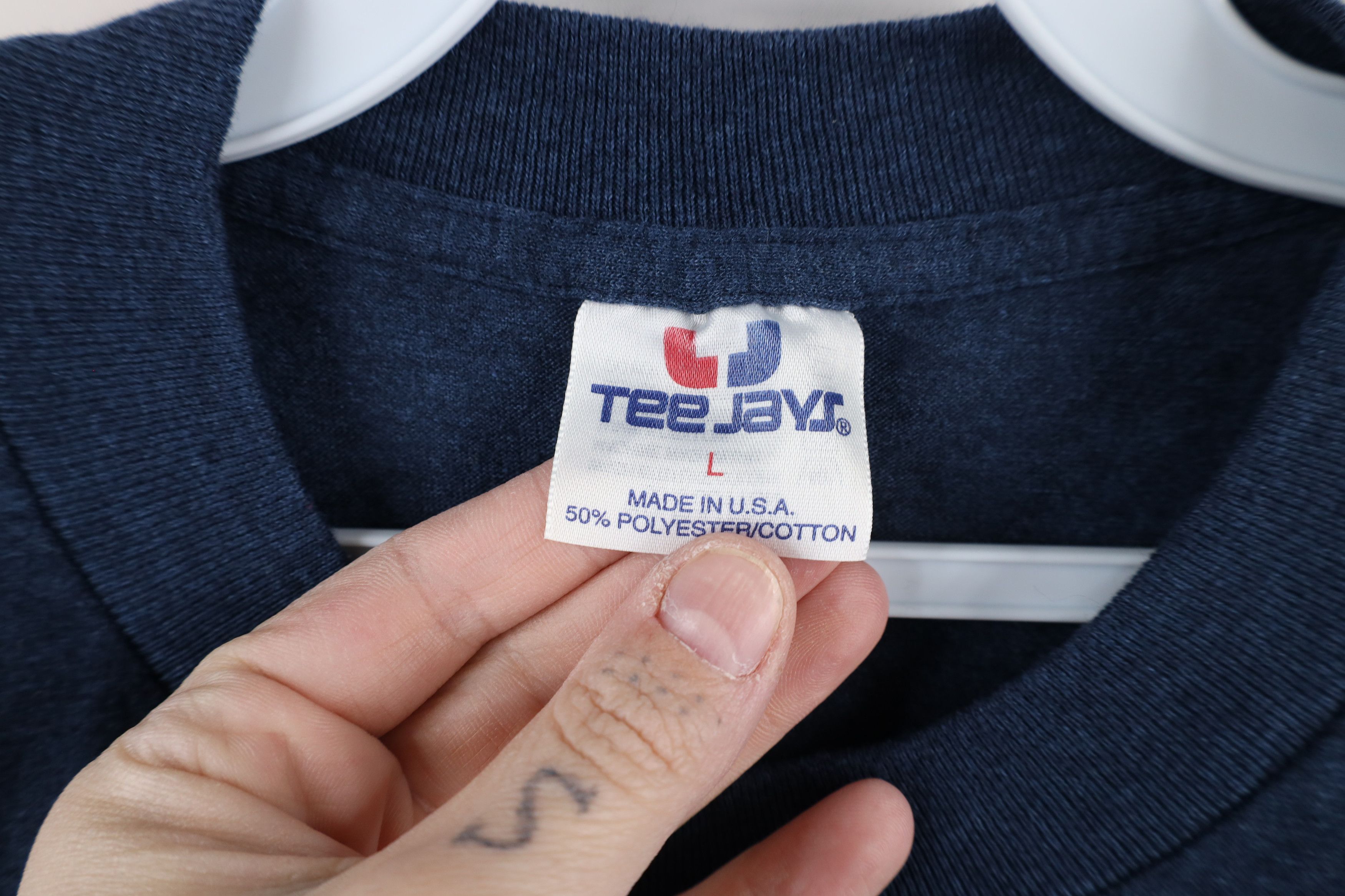 Vintage Vintage 90s Streetwear Blank Short Sleeve T-Shirt Blue USA Size US L / EU 52-54 / 3 - 4 Thumbnail