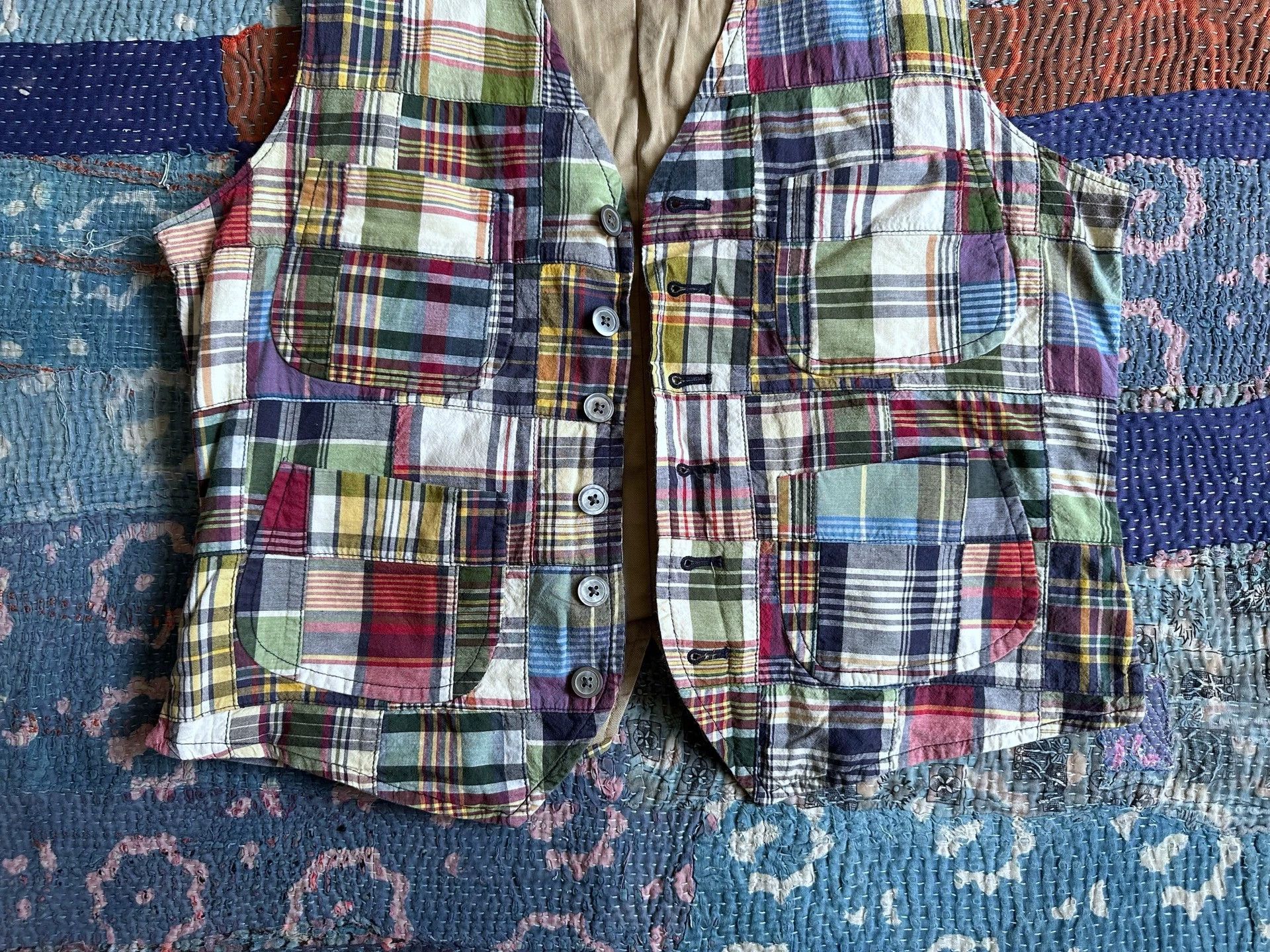Polo Ralph Lauren Polo Ralph Lauren RRL Patchwork 4-Pocket Ivy Vest Size S Size US S / EU 44-46 / 1 - 5 Thumbnail