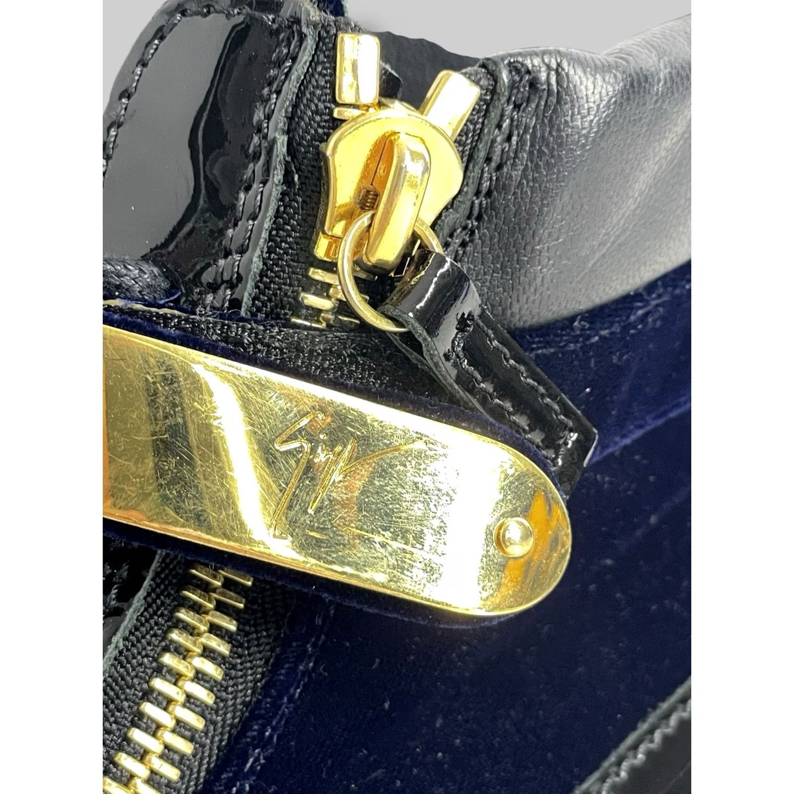 Giuseppe Zanotti Giuseppe Zanotti Coby High Top Velvet Trainers Navy Blue Shoes Mens 39.5 Velvet Casual Shoes Size US M / EU 48-50 / 2 - 7 Thumbnail