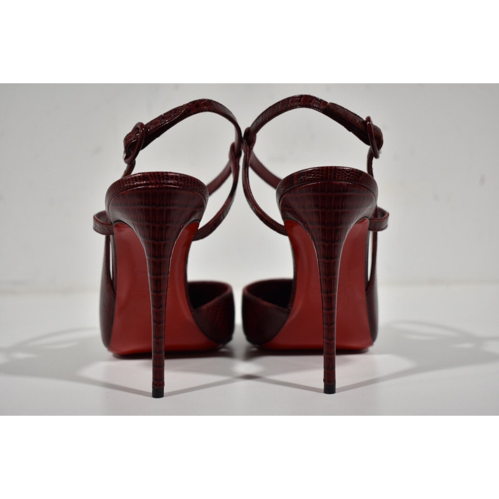 Christian Louboutin Jenlove 100 Bourbon Lizzy Ankle Strap Pointed Heel Pump 38 Size US 8 / IT 38 - 11 Thumbnail
