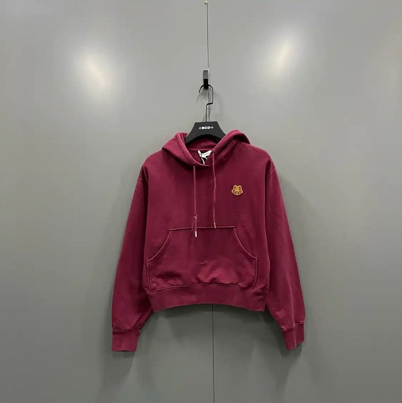 Kenzo Kenzo Red Cotton Cropped Hoodie for Women 0089 Size S / US 4 / IT 40 - 1 Thumbnail