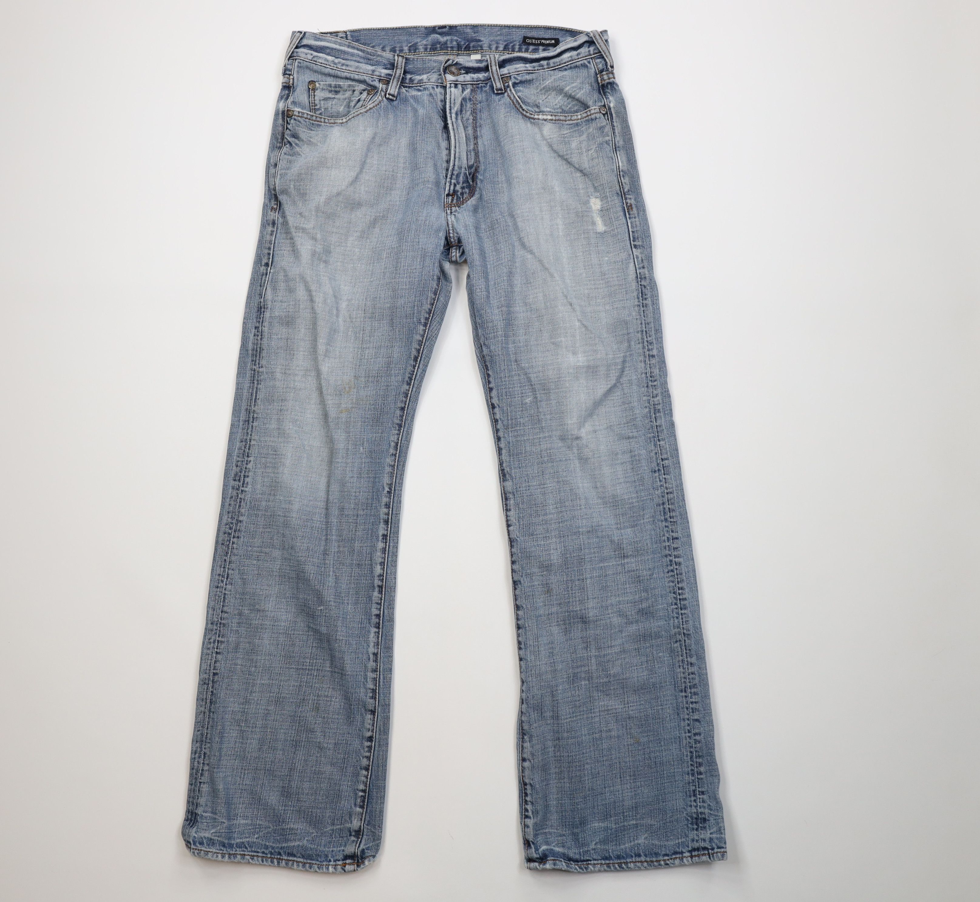 Guess Vintage Y2K Guess Wide Leg Bootcut Denim Jeans Blue Cotton Size US 32 / EU 48 - 1 Thumbnail