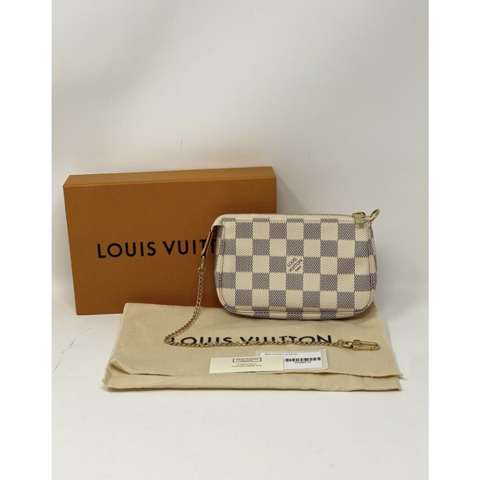 Louis Vuitton NEW LOUIS VUITTON Mini Pochette Accessoire Pouch Damier Azur Size ONE SIZE - 2 Thumbnail
