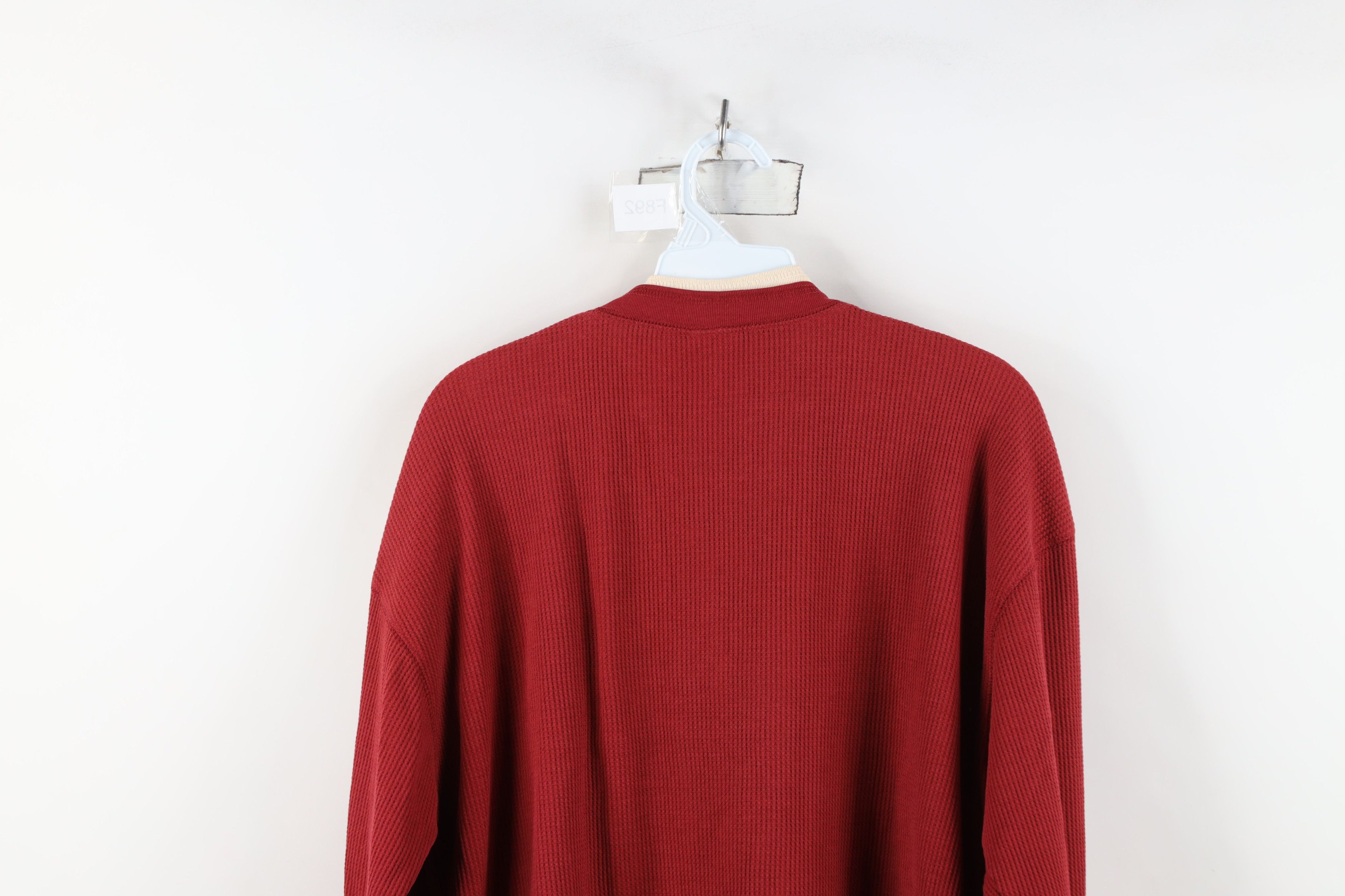 Vintage Vintage 90s Streetwear Layered Thermal Knit Henley T-Shirt Size L / US 10 / IT 46 - 13 Thumbnail