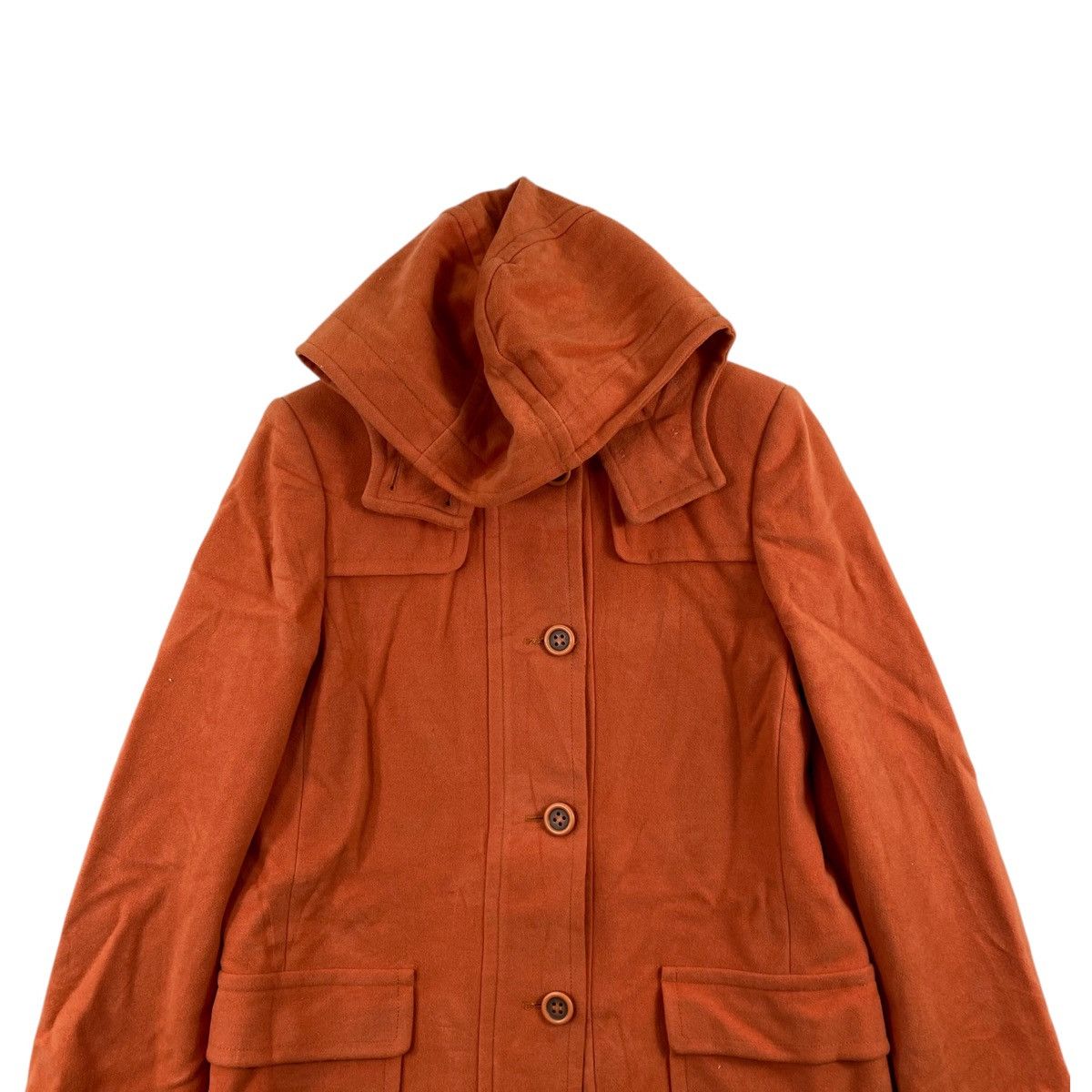 Other PRISMALEI Italian Brand Orange Wool Grey Hooded Jacket Size US M / EU 48-50 / 2 - 2 Thumbnail