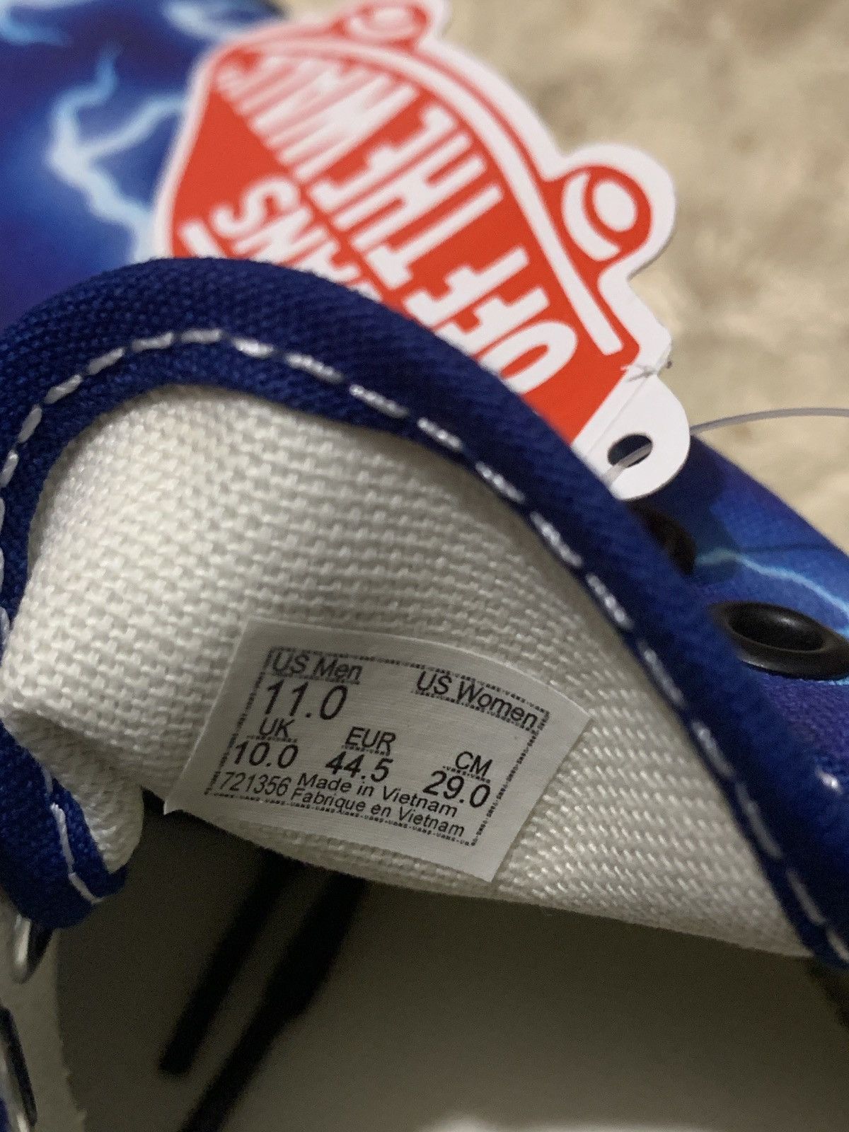 Vans Vans Authentic Lightning Blue Canvas Lase Up Low Sneakers Size US 11 / EU 44 - 6 Thumbnail