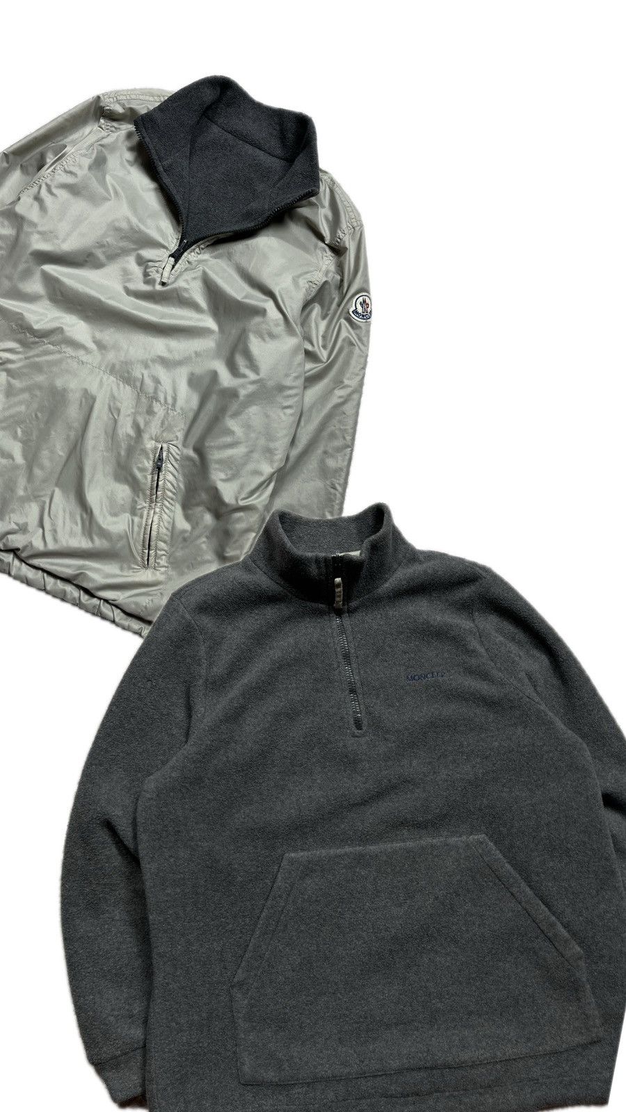 Moncler × Vintage Vintage Moncler Reversible Nylon Fleece Pullover Jacket S Size S / US 4 / IT 40 - 1 Thumbnail