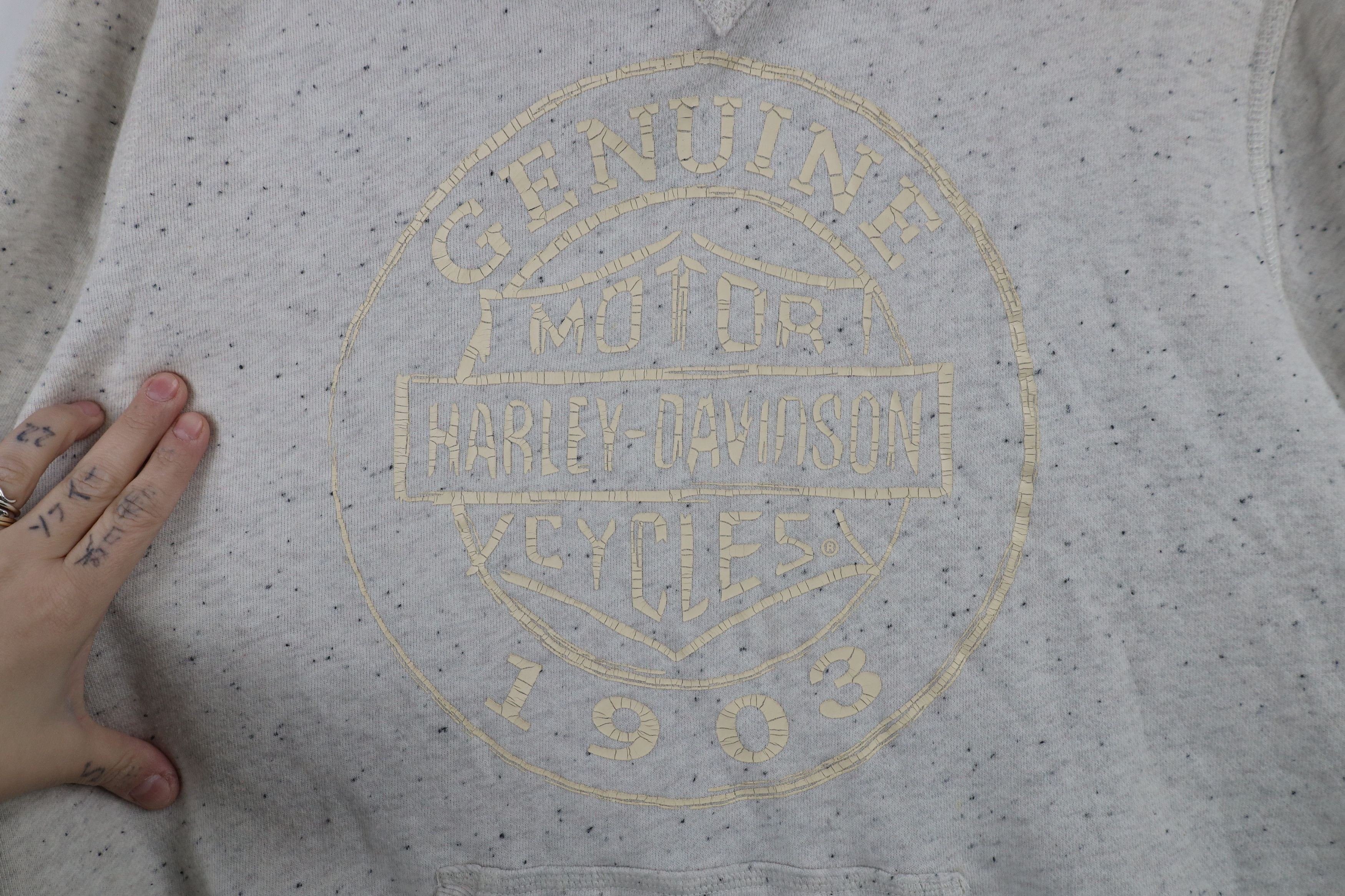 Harley Davidson × Vintage Vintage Harley Davidson Big Logo Hoodie Sweatshirt Cotton Size 3XL / US 20-22 - 5 Thumbnail