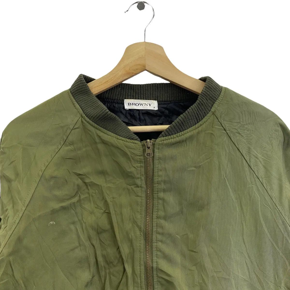 Vintage Vtg BROWNY MA-1 FLIGHT Army Military Green Jacket Size US L / EU 52-54 / 3 - 3 Thumbnail