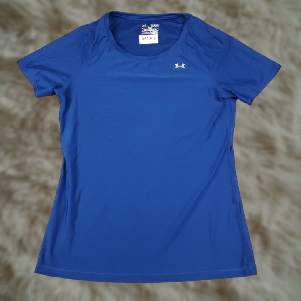 Under Armour Under Armour T Shirt Womens Medium Blue Short Sleeve Logo Casual Outdoor All Seasons Regular Fit Size M / US 6-8 / IT 42-44 - 1 Thumbnail