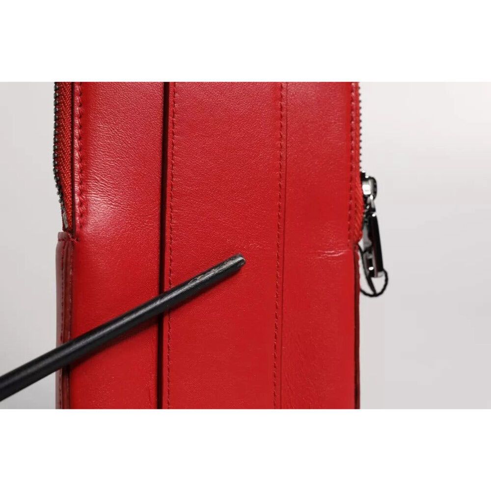Dolce & Gabbana Dolce & Gabbana Red Leather Logo Zip Around Card Holder Wide Size ONE SIZE - 8 Thumbnail