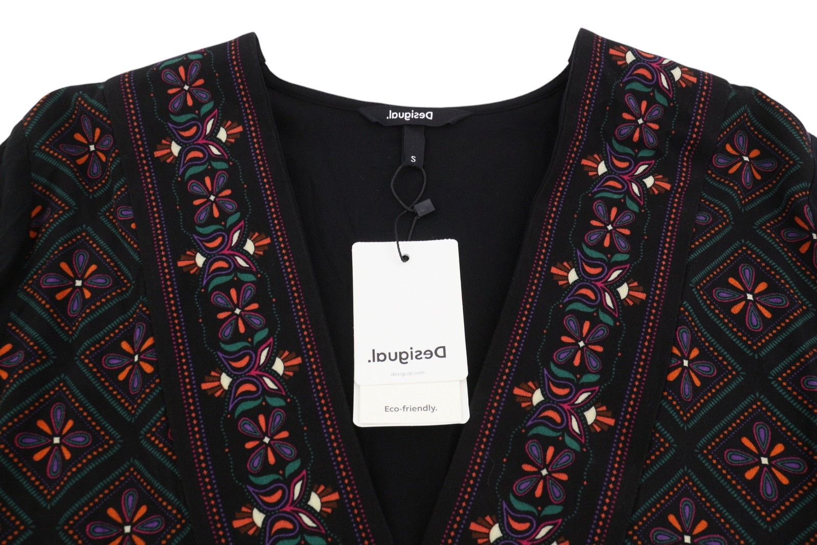 Desigual VEST MARIAN S Black Patterned Oversized Dress 89020 Size S / US 4 / IT 40 - 8 Thumbnail