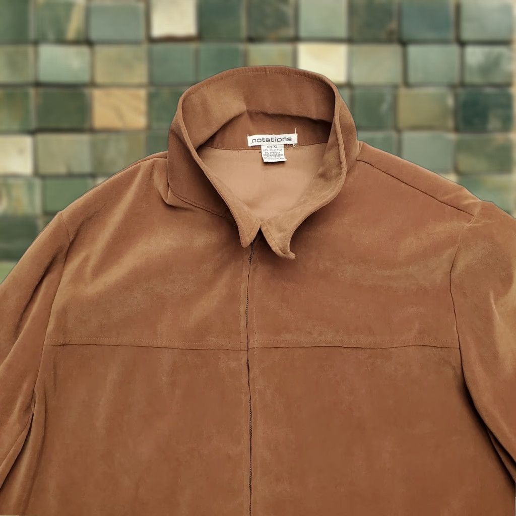 Vintage VINTAGE Notations Jacket Womens XL Brown Full Zip Stretch Blend Casual Vintage Size XL / US 12-14 / IT 48-50 - 1 Thumbnail