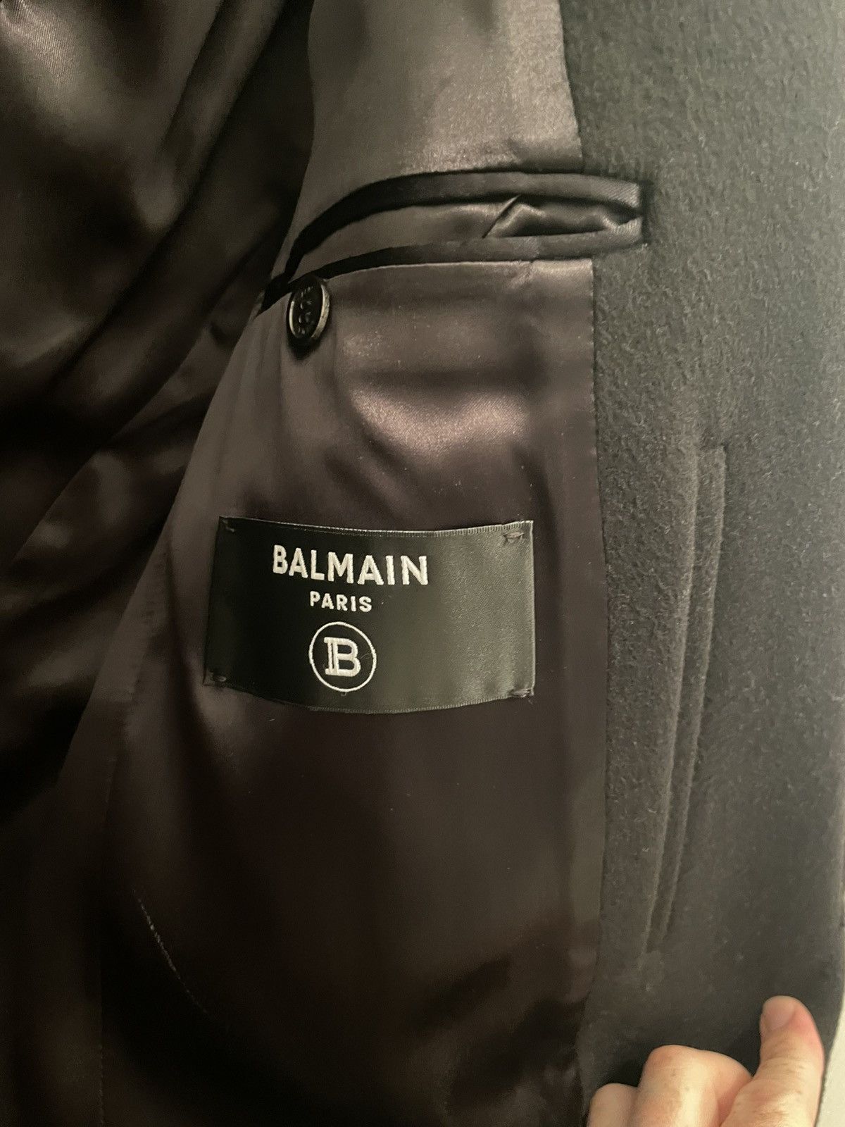Balmain Black Velcro Strap Coat Size US L / EU 52-54 / 3 - 5 Thumbnail