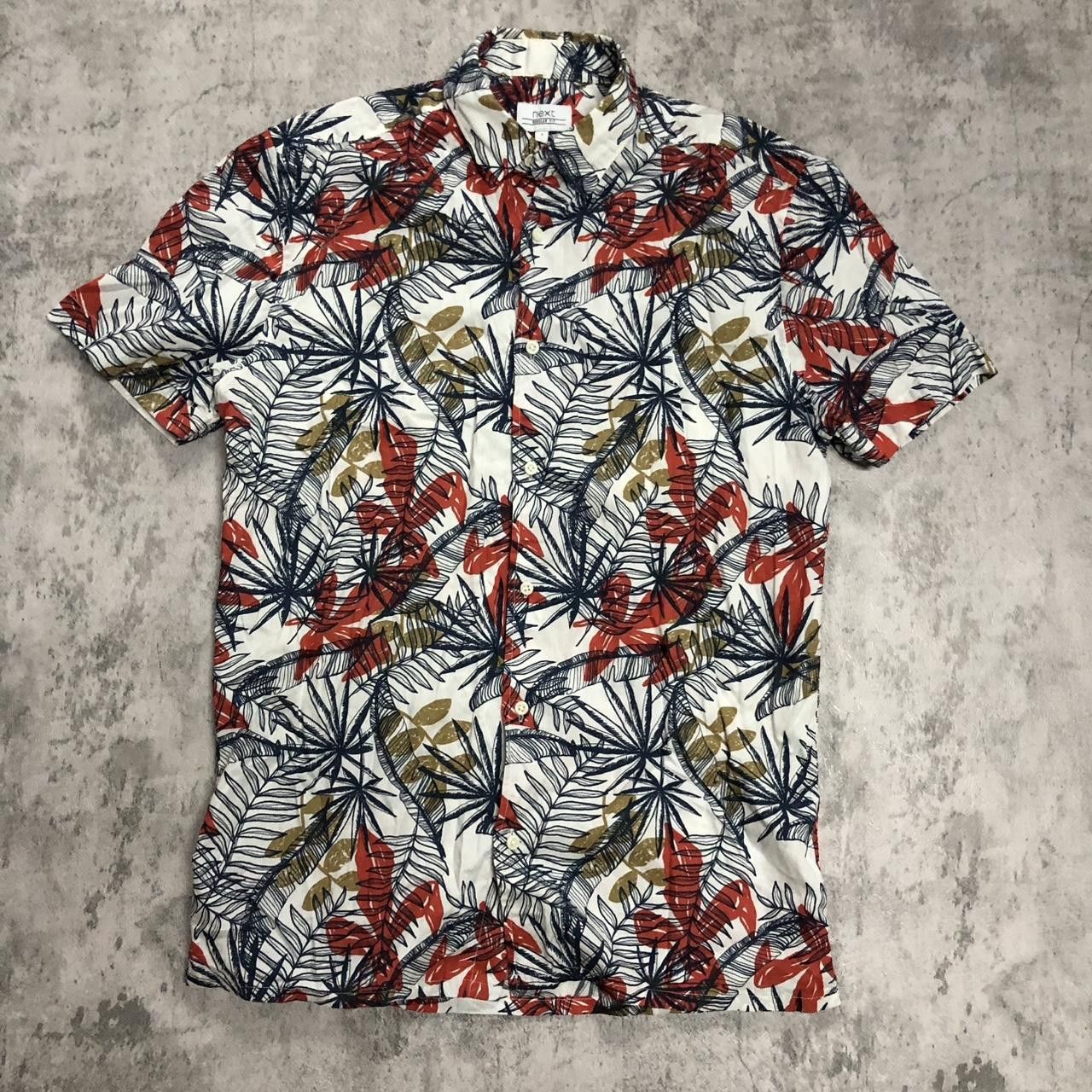 NEXT White and red Next short sleeve shirt Size US S / EU 44-46 / 1 - 1 Thumbnail