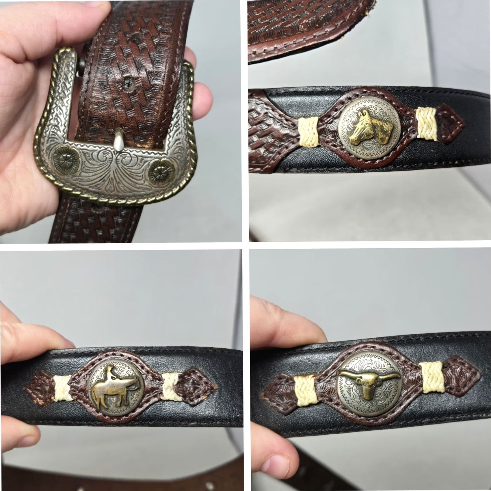 Vintage VINTAGE Jack Daniels Belt Leather Men's 38 Black Western Style Rare Belt Mens Black Leather Western 38 Jack Daniels Vintage Size 38 - 2 Thumbnail