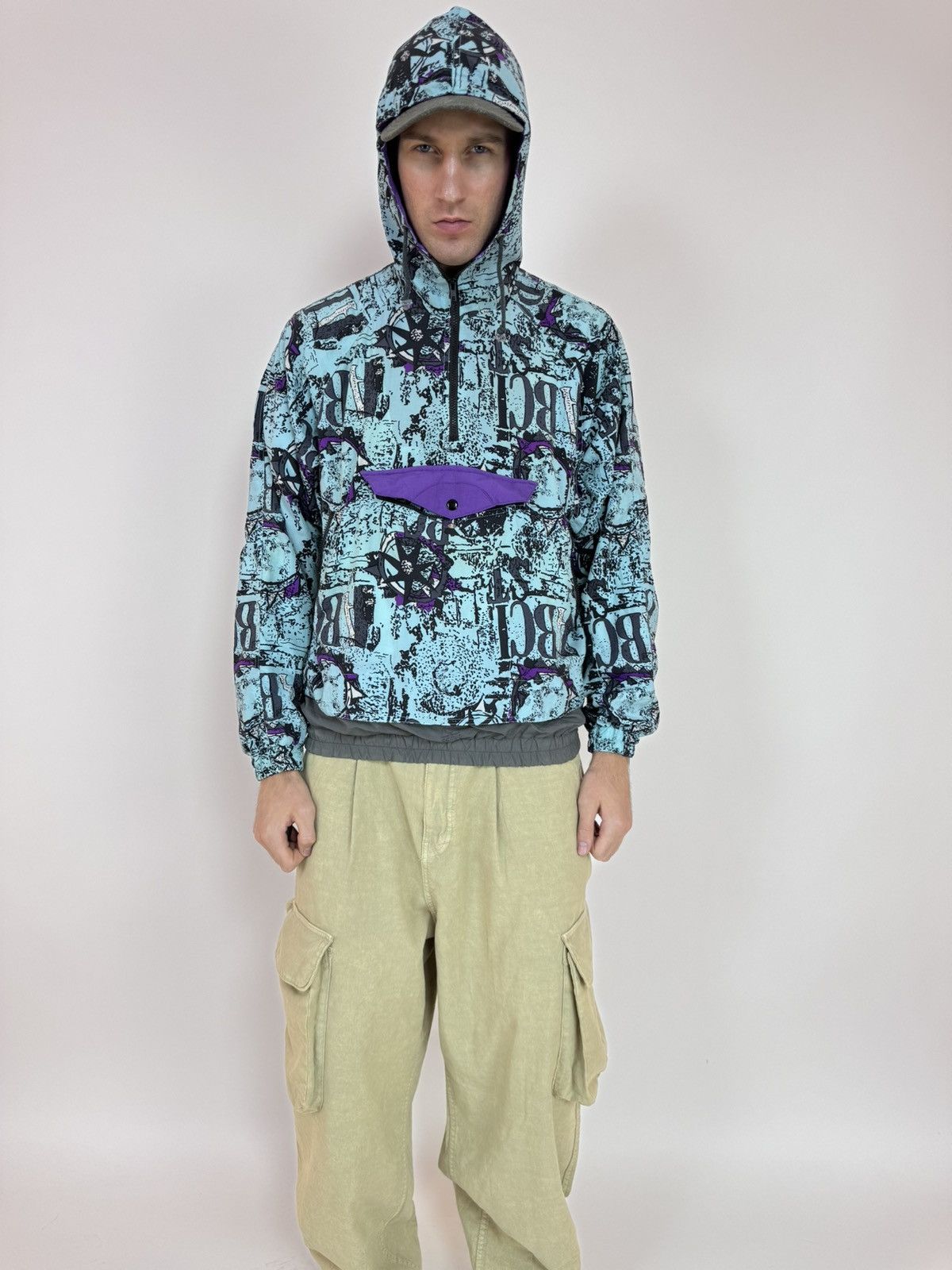 Vintage Active Swiss Design multicolour jacket 1/4 zip anorak Size US L / EU 52-54 / 3 - 2 Thumbnail